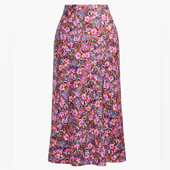 J.Crew Slip Skirt in Warm Chicory Pressed Dahlia NWT - Picture 1 of 10